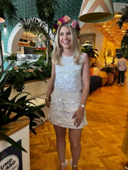 Aje Cherie Sequin Mini Skirt Ivory Size 8 / S for rent on The Volte - image 4