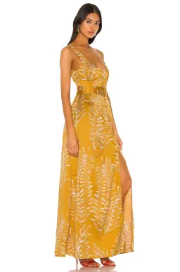 Camila Coelho Belmira Maxi Dress Gold Tropical Size XS/AU 6-8 for rent on The Volte - image 2