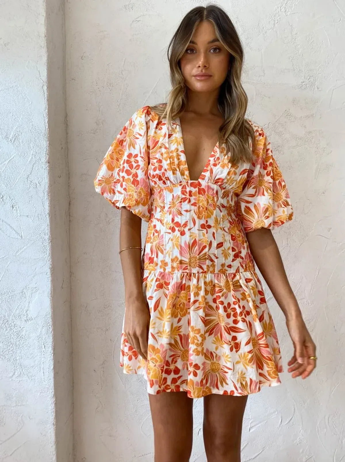 By Nicola Fiesta Stitch Waist Mini Dress in Holiday Floret Print Size 12 - Image 3