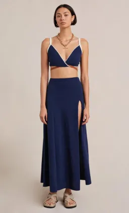 Bec & Bridge Enzo Twist Knit Top Size 8 & Skirt Size 10 Set Blue for rent on The Volte - image 1