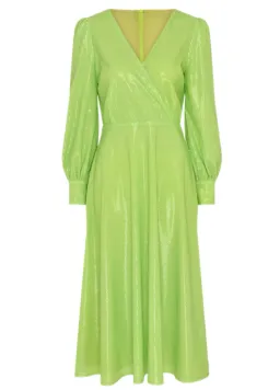 Olivia Rubin Danni Sequin Midi Dress Lime Green Size 10 for rent on The Volte - image 4