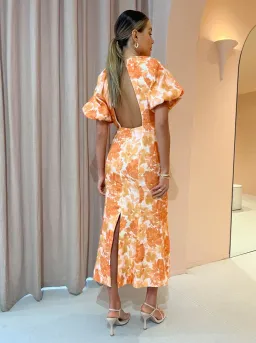 Significant Other - Elena Short Sleeve Midi Dress Scarlet Poppy - Size 12 for rent on The Volte - image 4