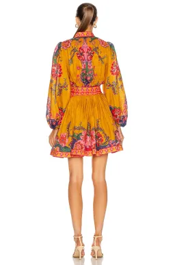 Zimmermann Lovestruck Wrap Mini Dress Gold Paisley Floral Size 3/Au 14 for rent on The Volte - image 3