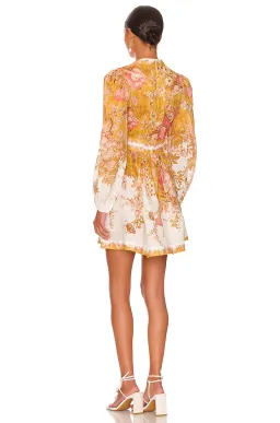 Zimmermann Pattie Plunge Mini Dress in Mustard Floral Size 3/Au 14 for rent on The Volte - image 2