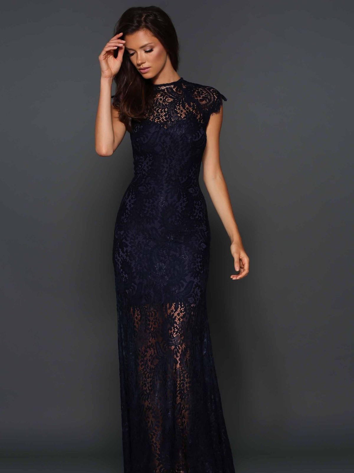 Elle Zeiotune Navy Demi Lace Dress size 14 - Image 1