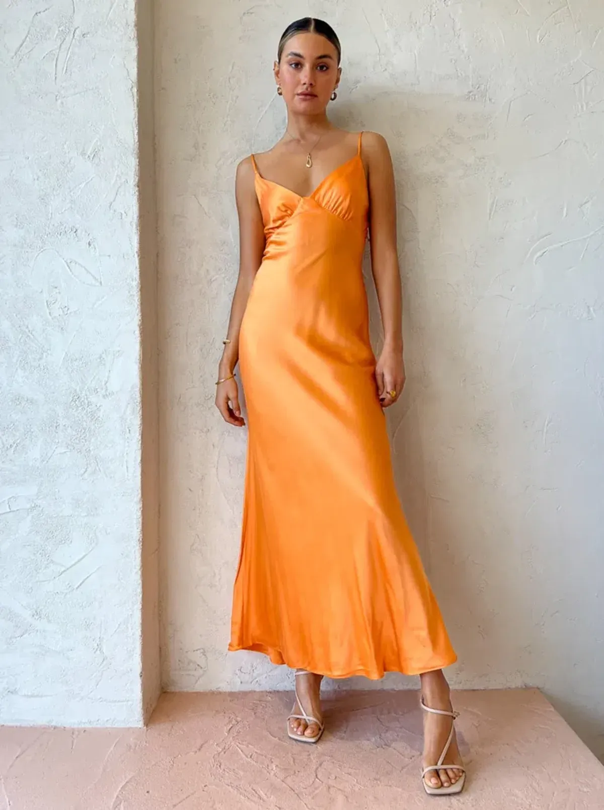 Bec & Bridge Amber V Maxi Dress in Nectarine Orange Size 6 - Image 1