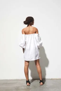 Maurie and Eve Acme Off Shoulder Dress White Size 10 for rent on The Volte - image 4