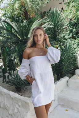 Maurie and Eve Acme Off Shoulder Dress White Size 10 for rent on The Volte - image 3