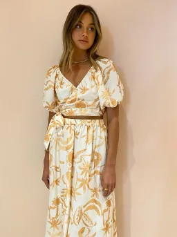 Steele Jules Skirt and Murphy Top in Sand Palmette Print Size M/AU 10 for rent on The Volte - image 5