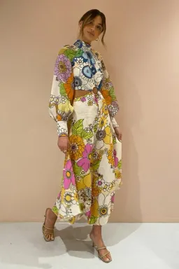 Alemais Farrah Cut Out Midi Dress Multi Size 10  for rent on The Volte - image 2