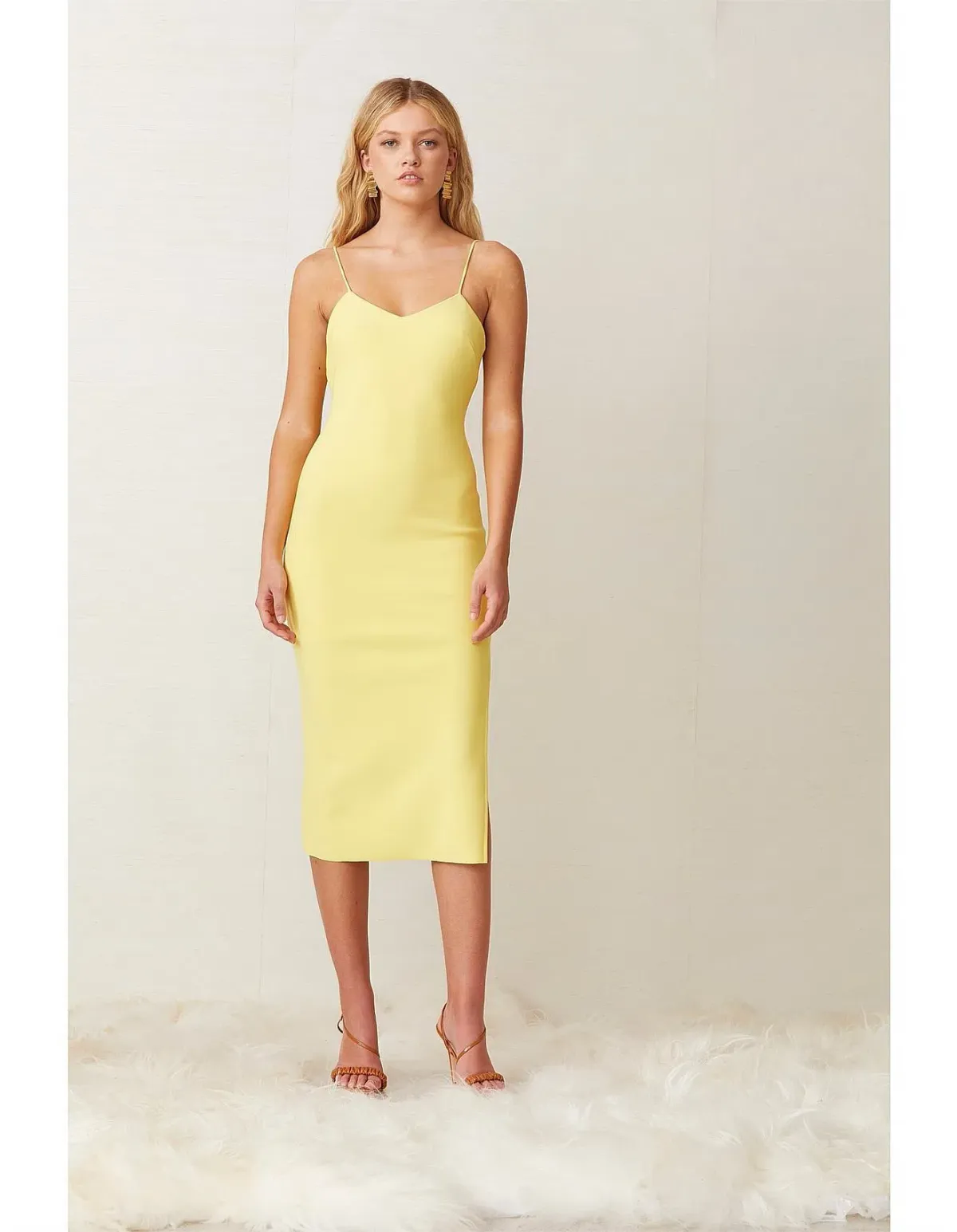 Bec & Bridge Gemma Midi Dress Yellow Size 12 - Image 1