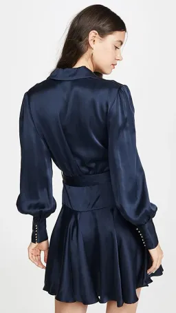 Zimmermann Silk Wrap Mini Dress Ink Navy Size 0 / AU 8  for rent on The Volte - image 3