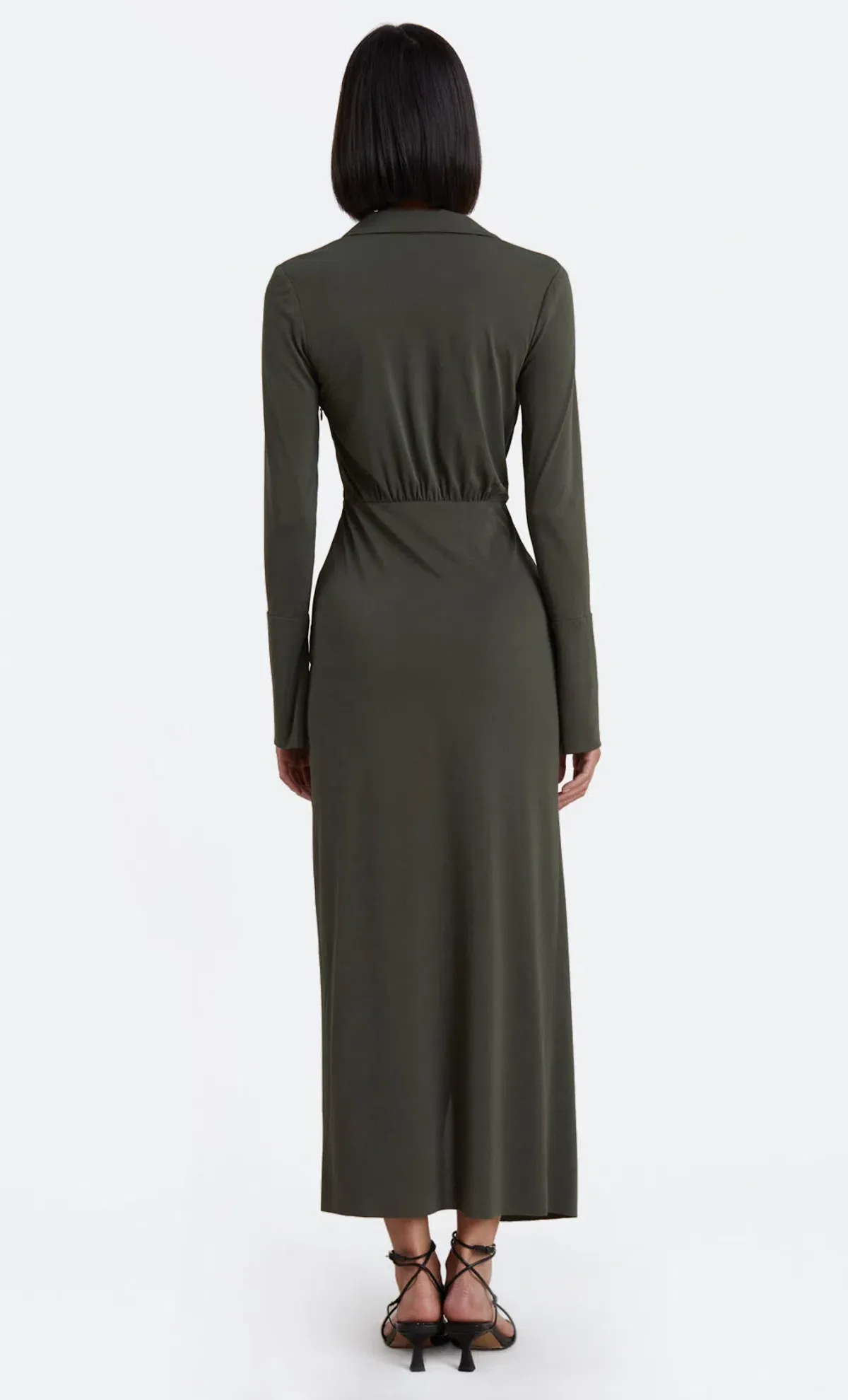 Bec & Bridge Evoke Long Sleeve Maxi Dress Khaki Green Size 6 / XS - Image 3