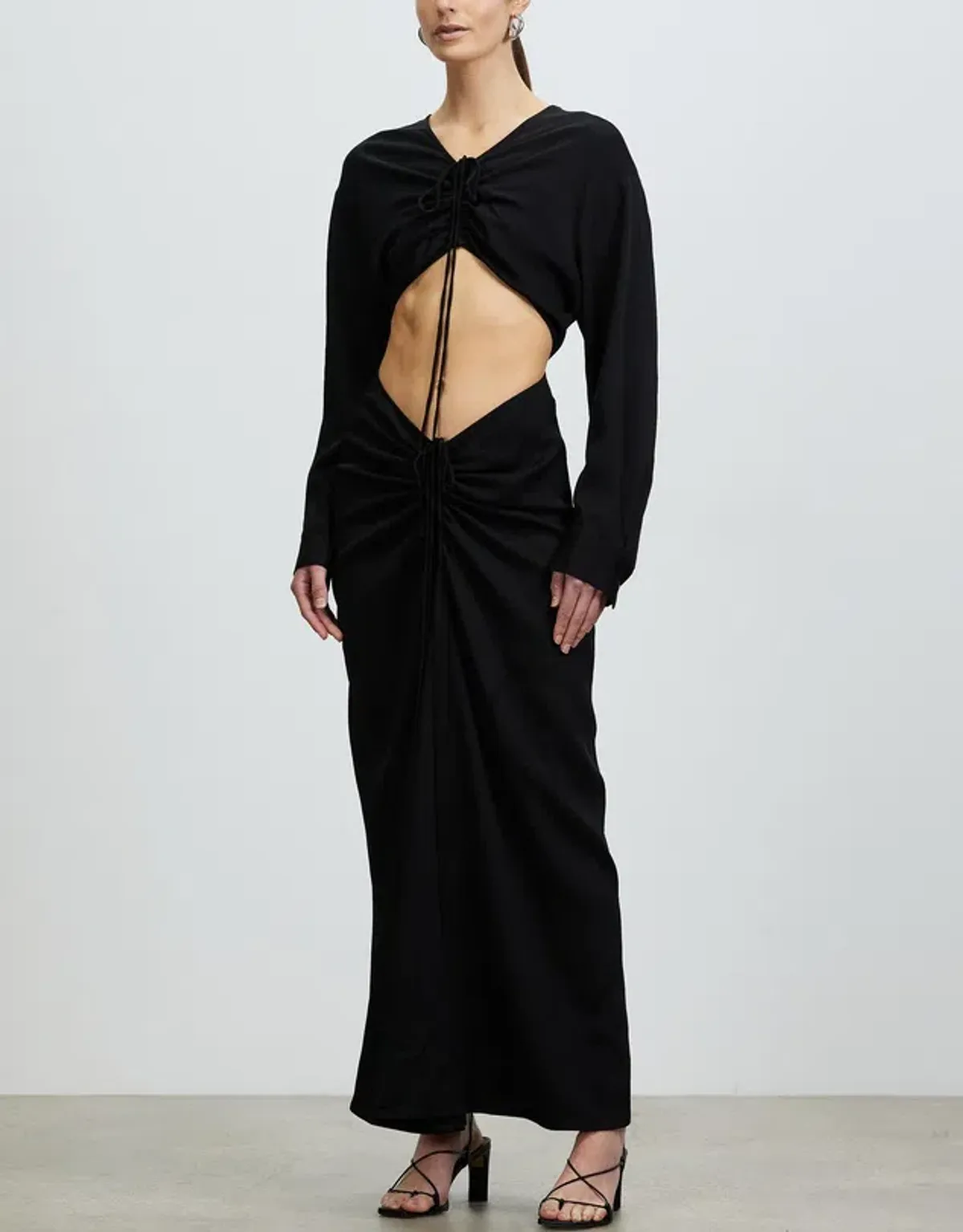 Christopher Esber Ruched Disconnect Shirt Dress Black Size 10 / M - Image 1