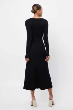 Mossman Twist and Turn Knit Midi Dress Black Size 10 for rent on The Volte - image 2
