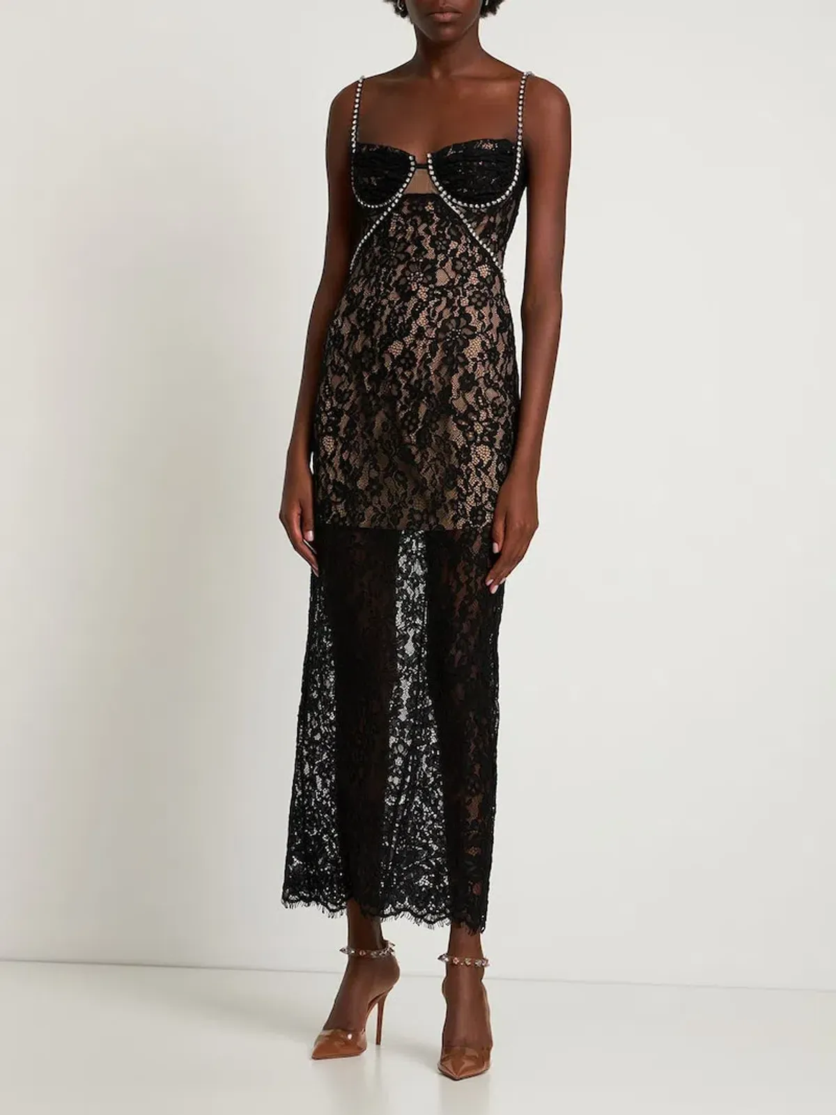 Self Portrait Lace Midi Dress Black Size 8 - Image 1