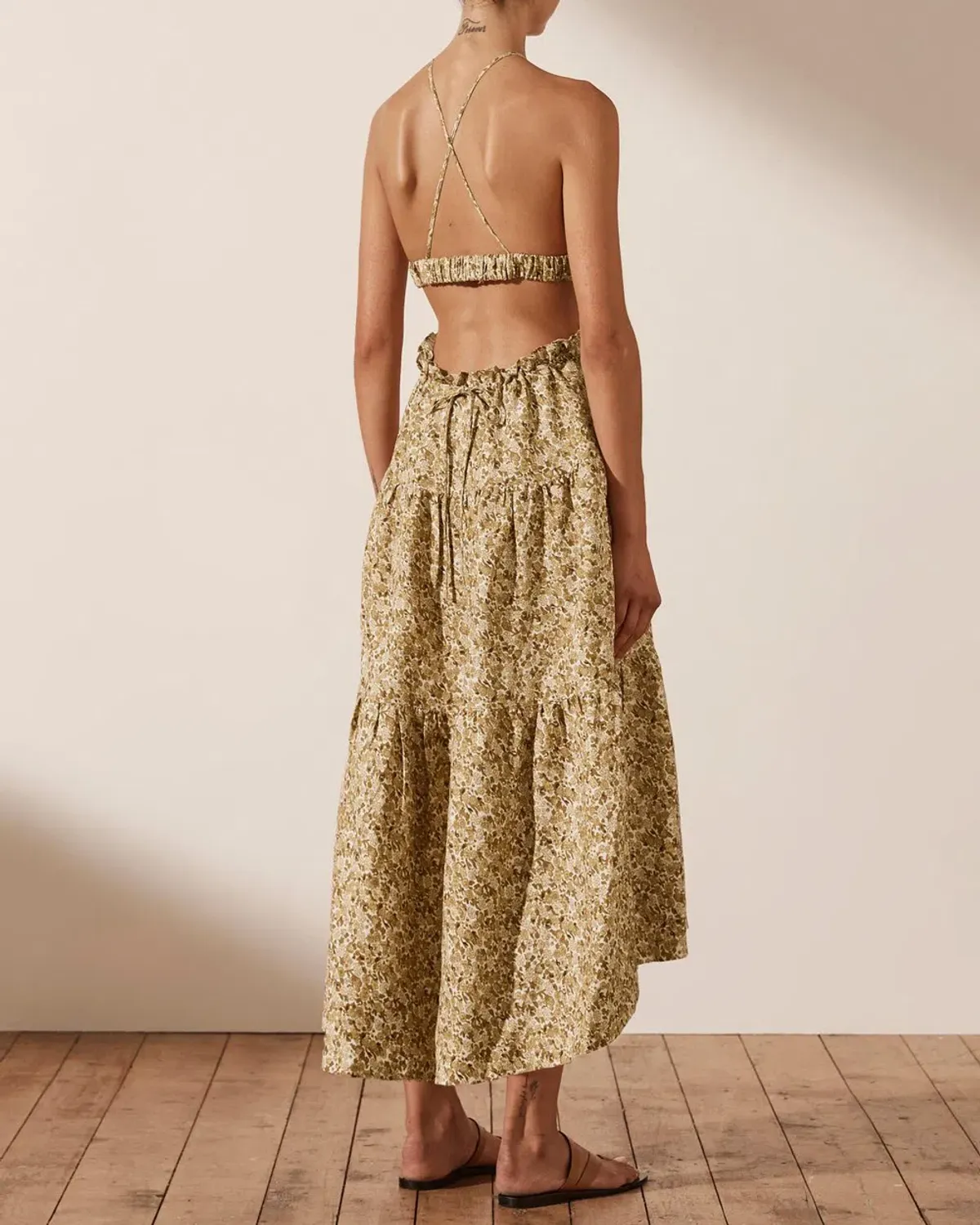 Shona joy Orion Backless Midi Dress Floral Size 10  - Image 3