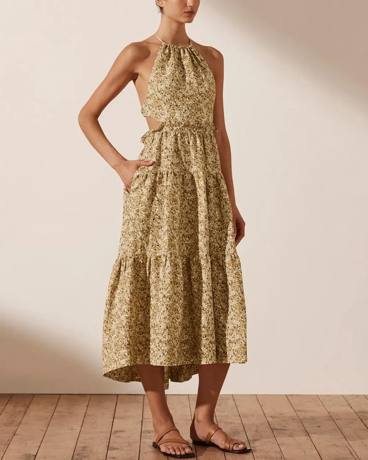 Shona joy Orion Backless Midi Dress Floral Size 10  - Image 2