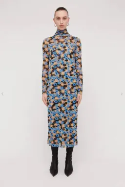 Scanlan Theodore Italian Floral Print Mesh Dress Size 6 for rent on The Volte - image 1