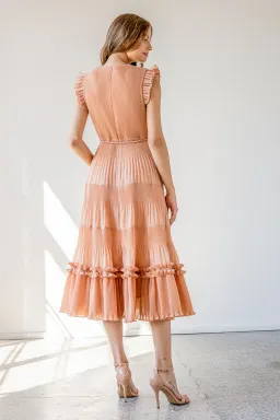 Zimmermann Pleated Midi Dress in Lipstick Size 2 / Au 12 for rent on The Volte - image 4