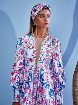 Elliatt Dolce Long Sleeve Mini Dress Floral Size M/ AU10 for rent on The Volte - image 2