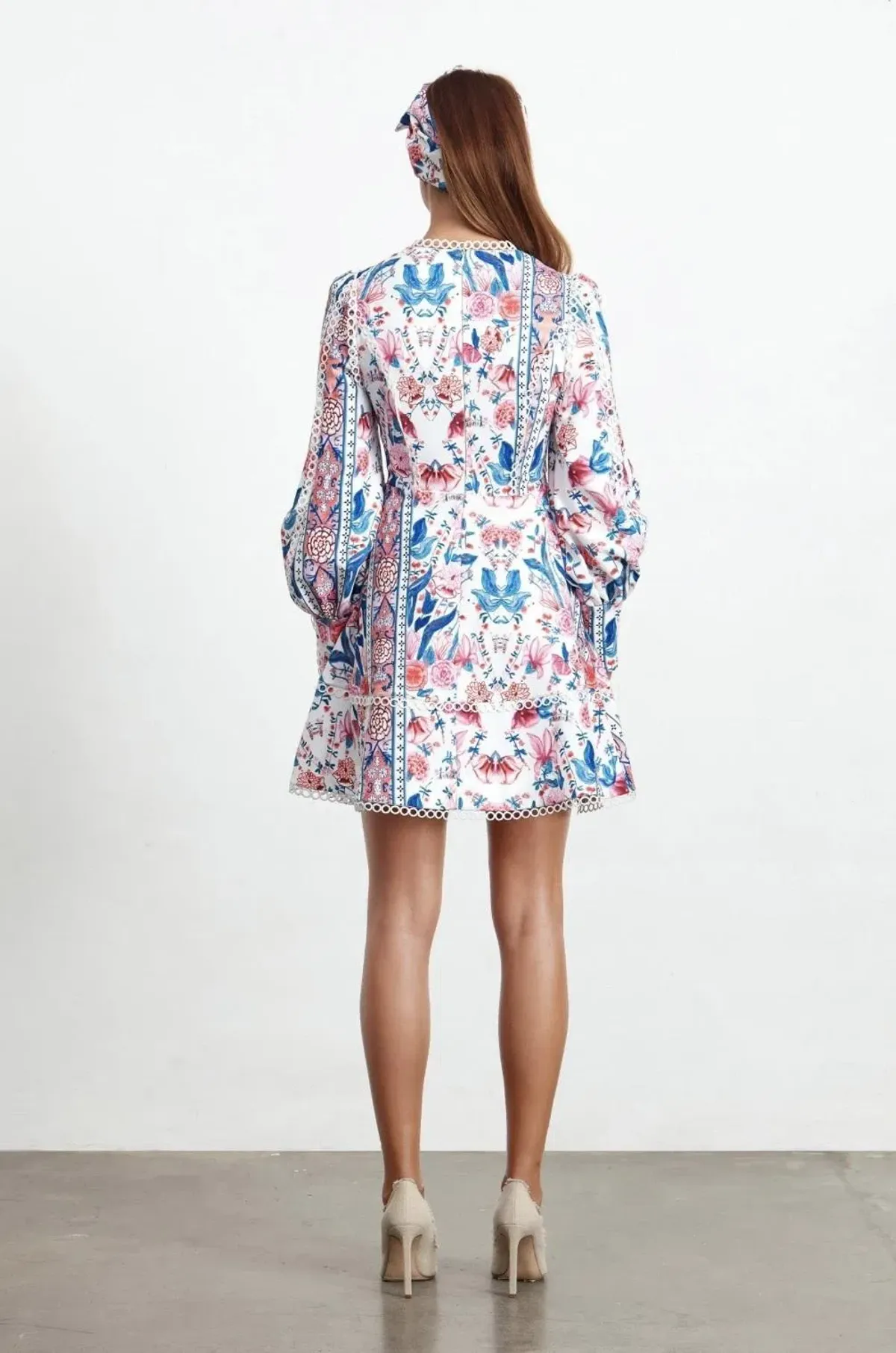 Elliatt Dolce Long Sleeve Mini Dress Floral Size M/ AU10 - Image 5