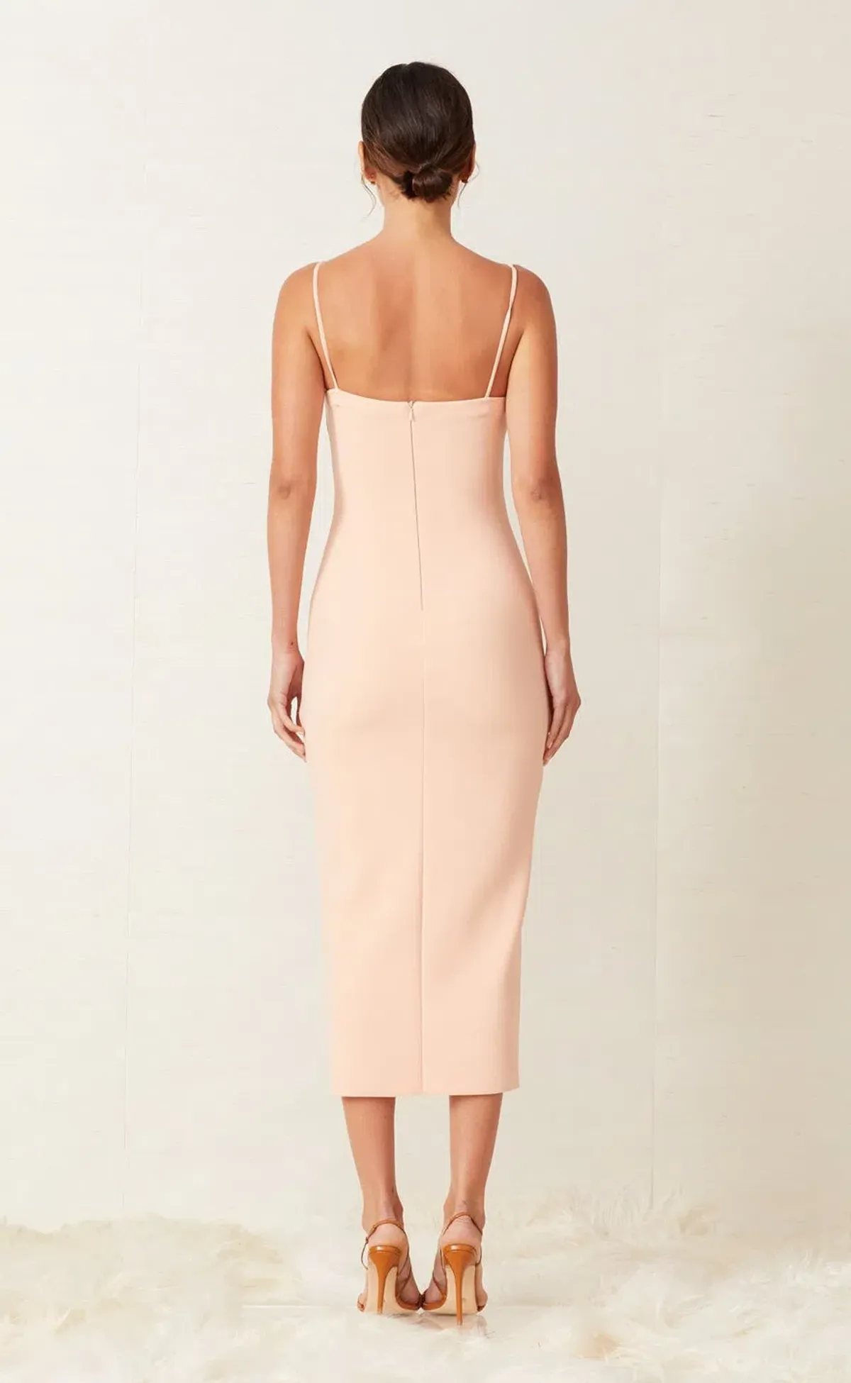 Bec & Bridge Ruby Asym Midi Dress Peach Size 10 - Image 2