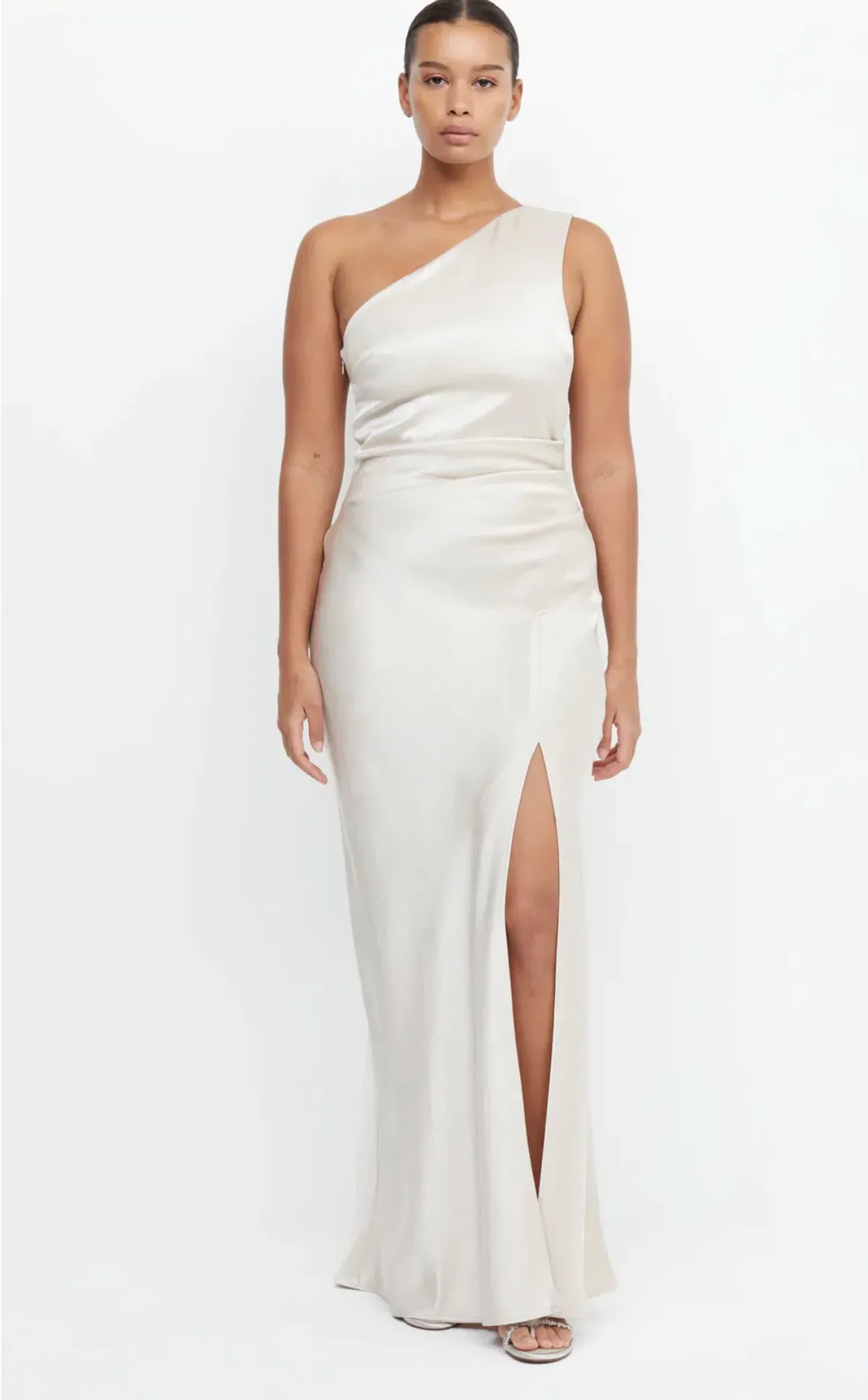 Bec & Bridge The Dreamer Asym Dress Sand Size 8 - Image 4