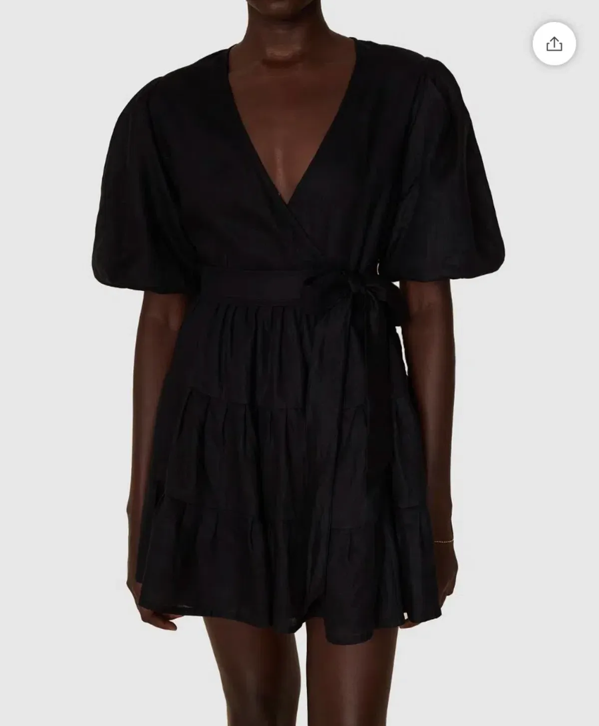 Faithfull the Brand Rooney Wrap Mini Dress Black Size 8  - Image 2