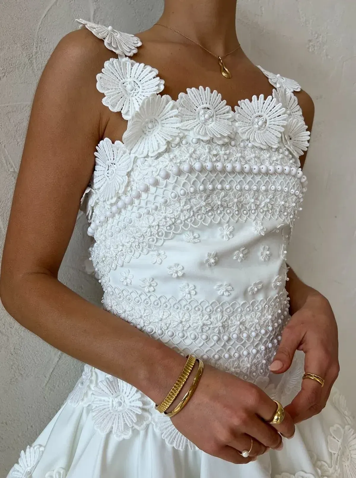 Helen O'Connor Kahlo Dress Ivory Size 8 - Image 3