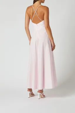 Scanlan Theodore Cotton Strappy Midi Dress Pink Size 6 for rent on The Volte - image 4