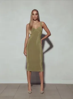 Kianna Hailey Dress Olive Size 10 for rent on The Volte - image 1
