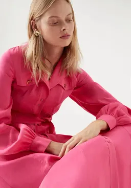 Aje Sophie Shirt Midi Dress Pink Size 10 / M for rent on The Volte - image 5