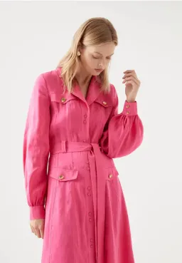 Aje Sophie Shirt Midi Dress Pink Size 10 / M for rent on The Volte - image 2