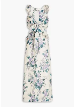 Zimmermann Cassia Ruffle Midi Dress in Hydrangea Floral Print Size 1/Au 10  for rent on The Volte - image 5