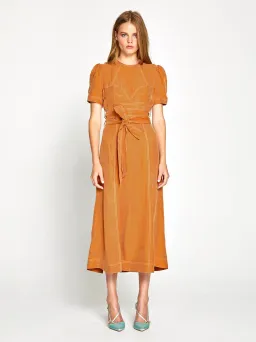 Alice McCall Eyes on You Midi Dress Brown Size 8 for rent on The Volte - image 1