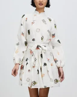 Alemais Hera Mini Dress Print White Size AU 6 for rent on The Volte - image 4