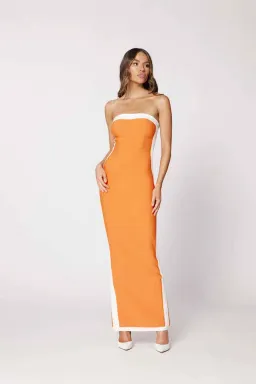 Bianca & Bridgett Ashley Midi Dress Orange Size 6 for rent on The Volte - image 3