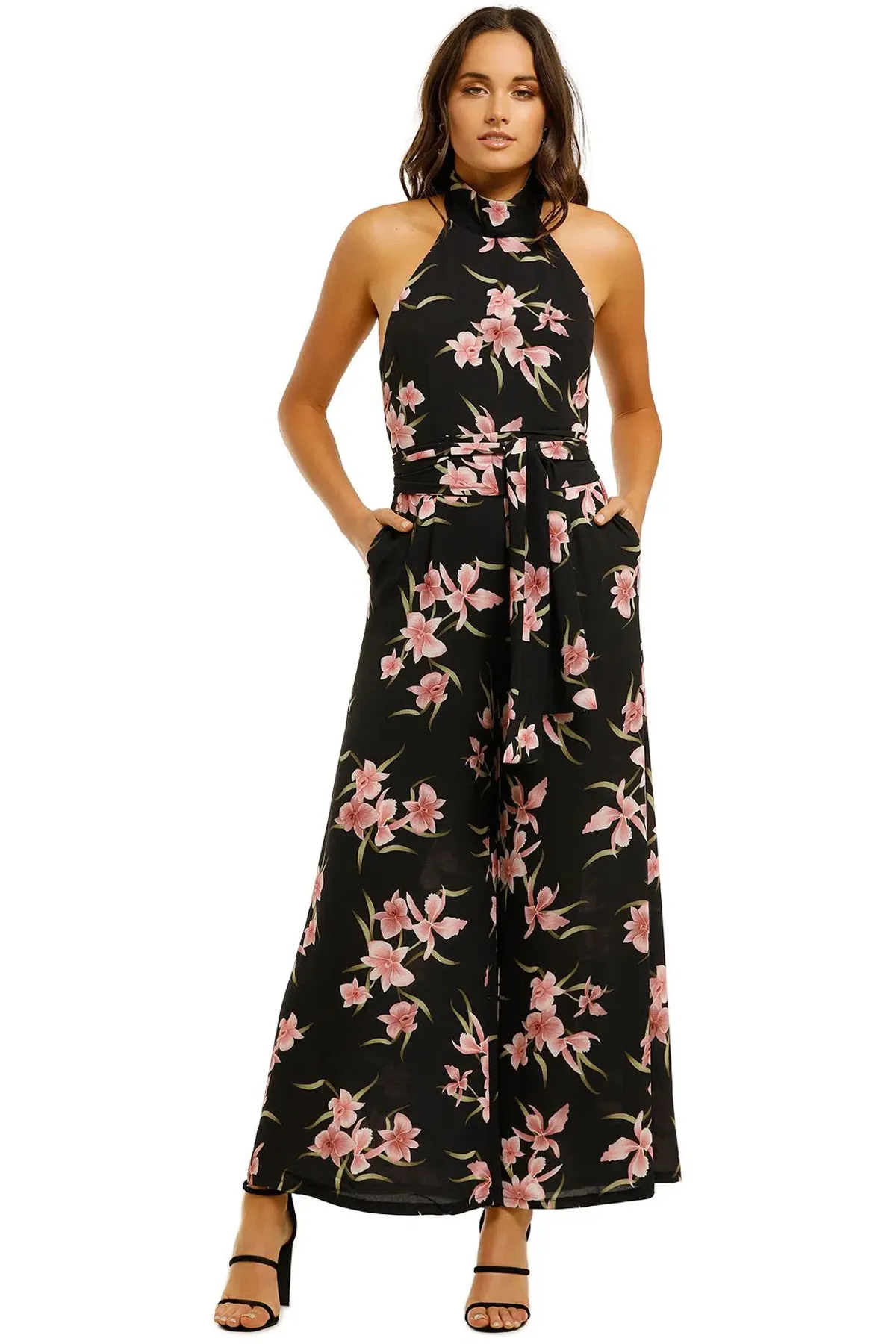 Pasduchas Caprice Pantsuit Black Floral Size 12  - Image 1