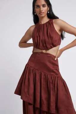 Aje Caliente Cut Out Dress Brown Size 10 for rent on The Volte - image 2