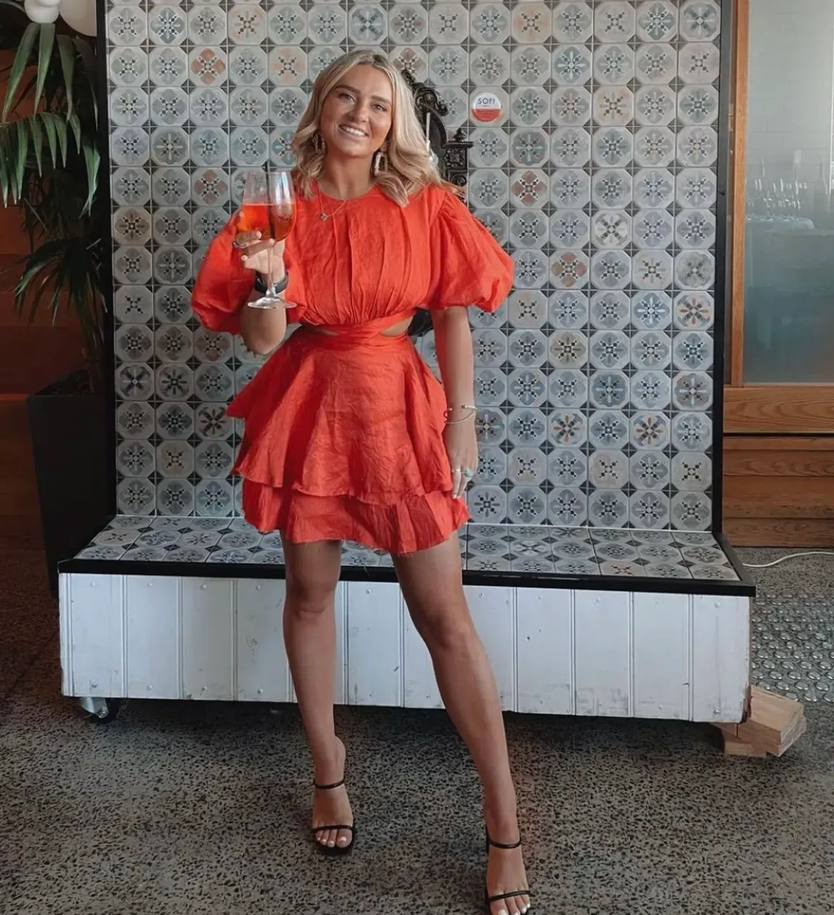 Aje Gracious Mini Dress Saffron Orange Size 6  - Image 2