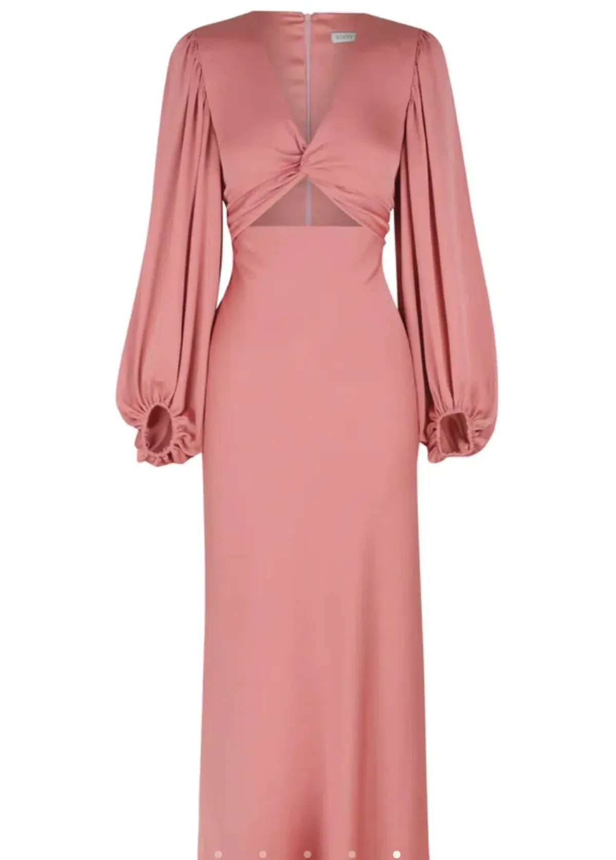 Shona Joy Luxe Twist Front Balloon Sleeve Midi Dress Dusty Pink Size 14 - Image 6