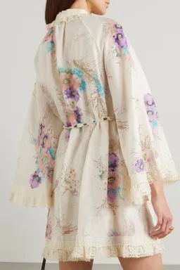 Zimmermann Jude Lace Trim Swing Dress Floral Size 0 / Au 8 for rent on The Volte - image 2