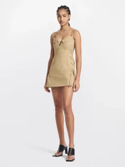 Dion Lee Laced Bonded Mini Dress Sahara Size 10 for rent on The Volte - image 1