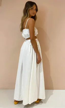 By Nicola Carnivale Elastic Waist Maxi Dress in White Size 10 / M for rent on The Volte - image 3