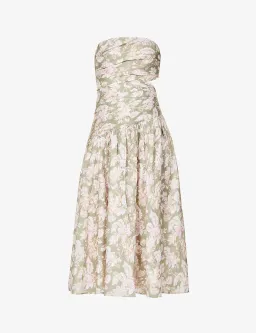 Zimmermann Lyre Linen Floral Dress Size 1/ Au 10  for rent on The Volte - image 5