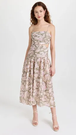 Zimmermann Lyre Linen Floral Dress Size 1/ Au 10  for rent on The Volte - image 1