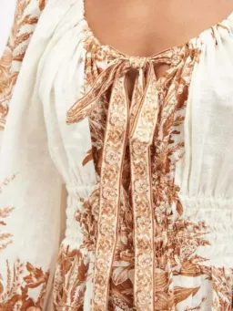 Zimmermann Moonshine Scoop Linen Maxi Dress Caramel Lily Size 0P / AU 6 for rent on The Volte - image 4