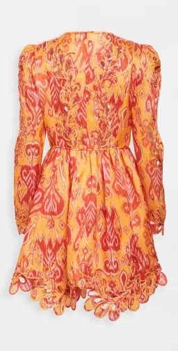Zimmermann Brightside Rouleaux Mini Dress Gold Ikat Size 1 / Au 10 for rent on The Volte - image 3