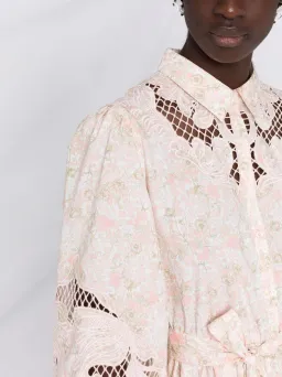 Maje Rebelia Mini Dress Pale Pink/Floral Size 2 / Au 10    for rent on The Volte - image 3